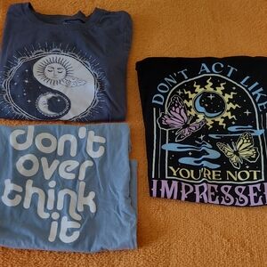 Graphic  T-Shirts Set - Blue, Black